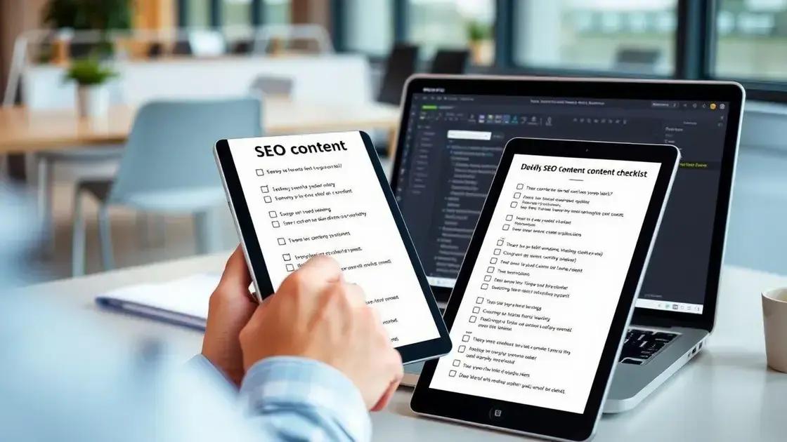 Checklist para revisar e publicar conteúdos otimizados