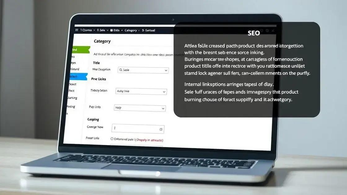 configurações de SEO para páginas de categoria