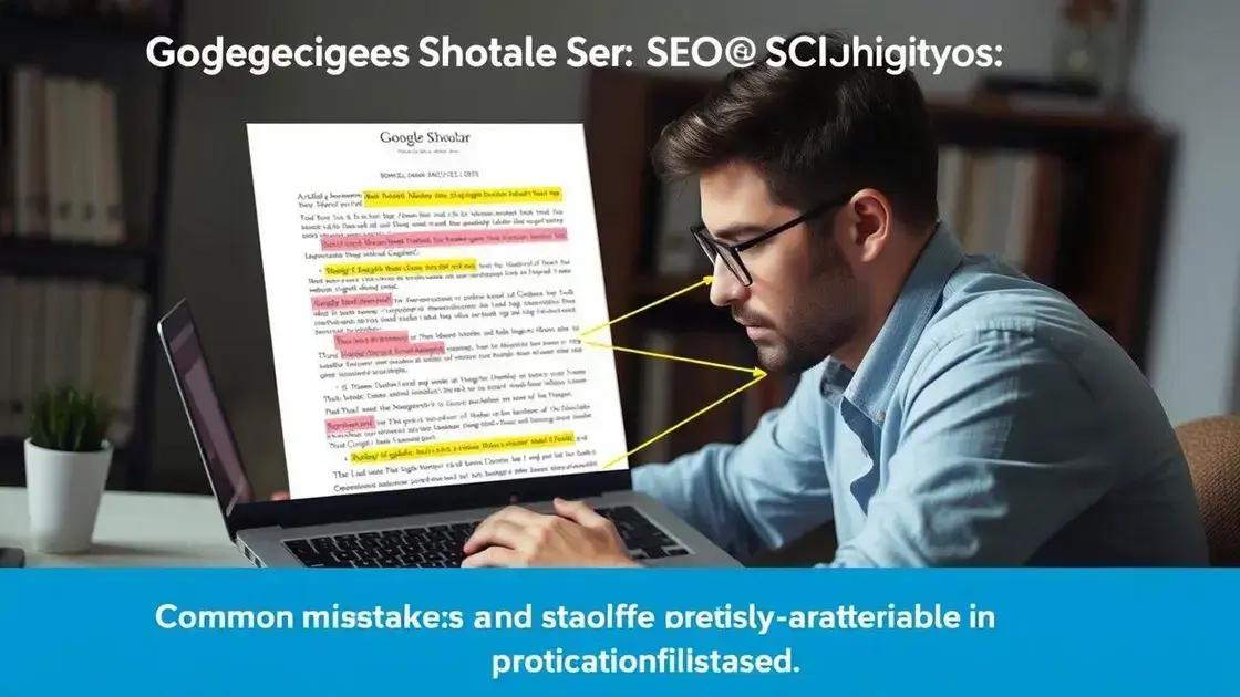 Erros comuns e boas práticas para google scholar seo