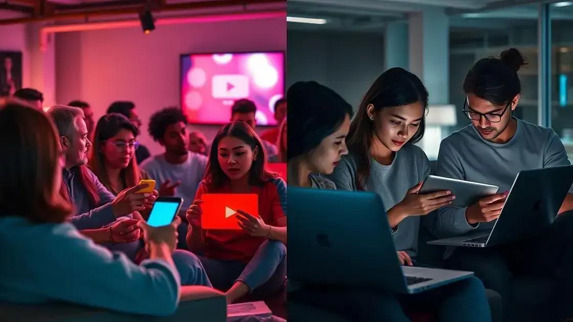 diferenças no comportamento do público e nos objetivos